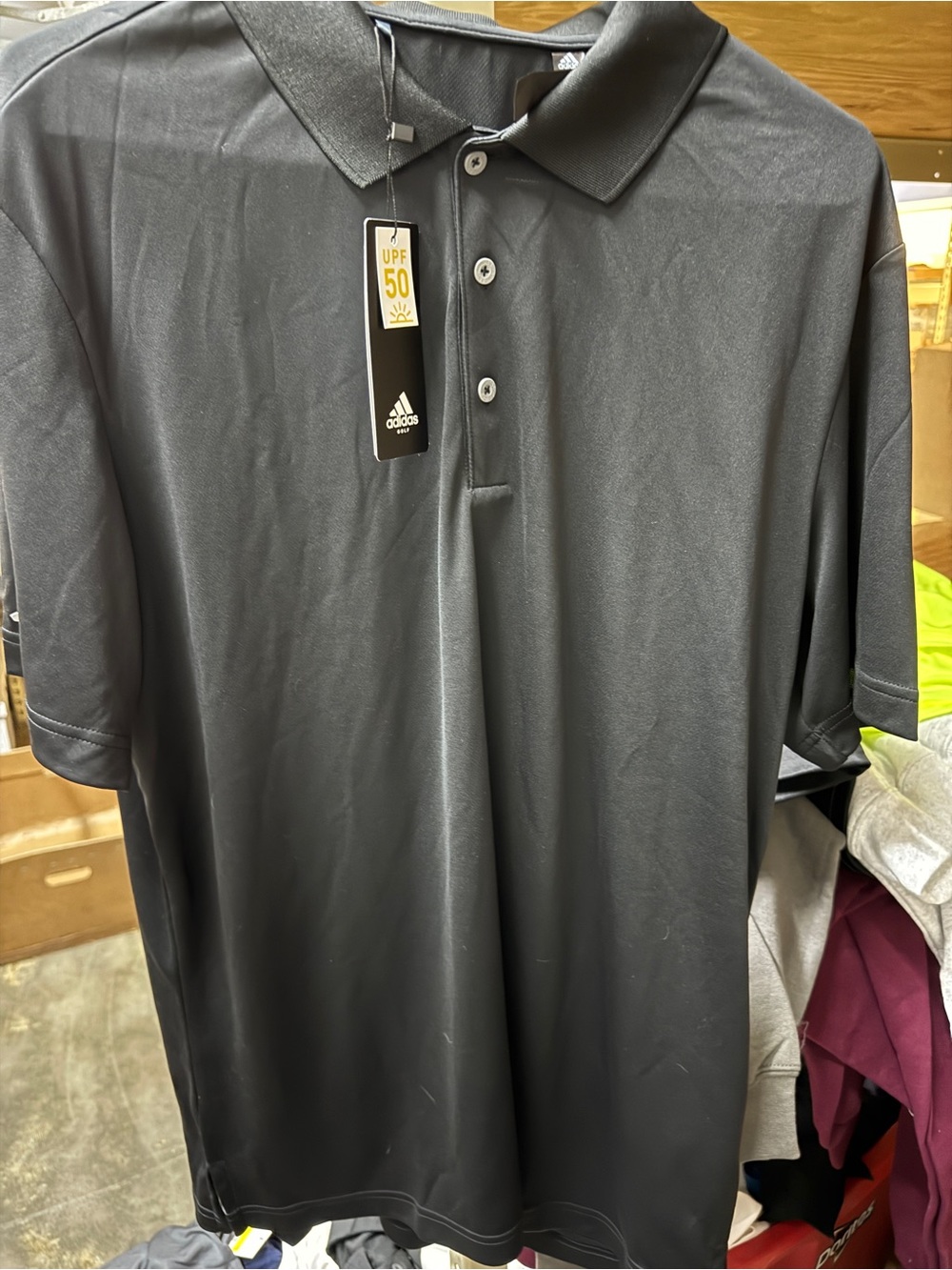 Adidas Men’s Black Performance Polo Shirt. NWT. Size Large